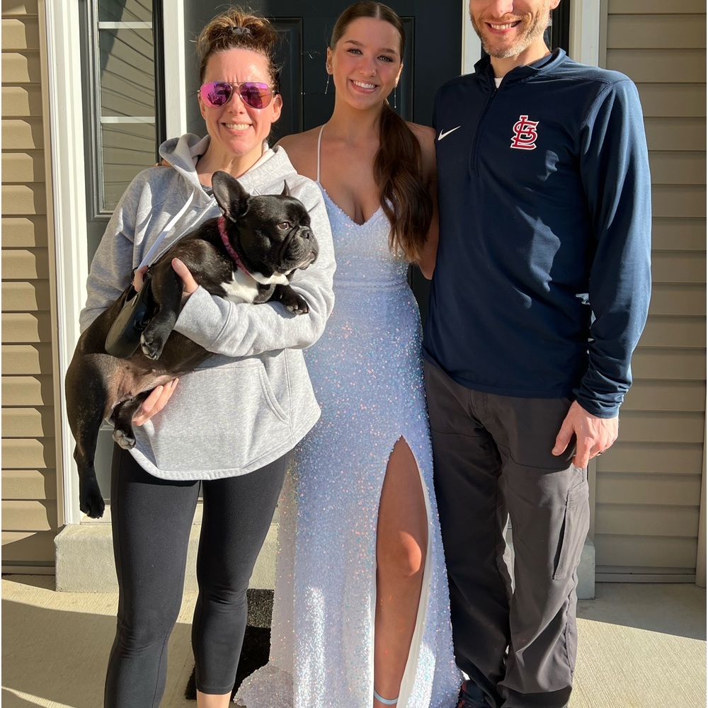 Camille La Vie White Sparkle Prom
